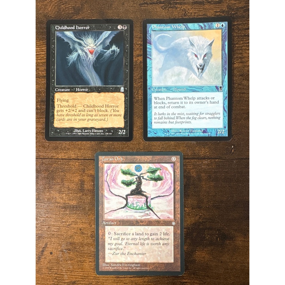 Magic The Gathering Card Lot Zuran Orb Ice Age Childhood Horror Phantom Whelp